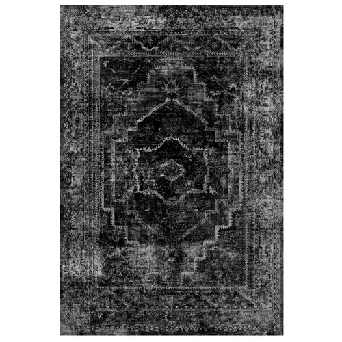 Bless international Machine Woven Velvet Black Rug Wayfair